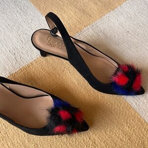 Franco Sarto Pom-Pom Slingbacks